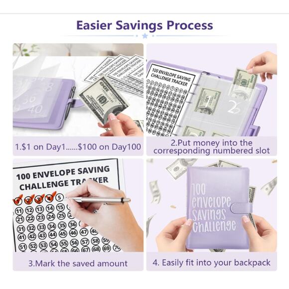 100 Envelope Money Saving Challenge Binder & Budget Planner Pre-Numbered - Picture 4 of 7